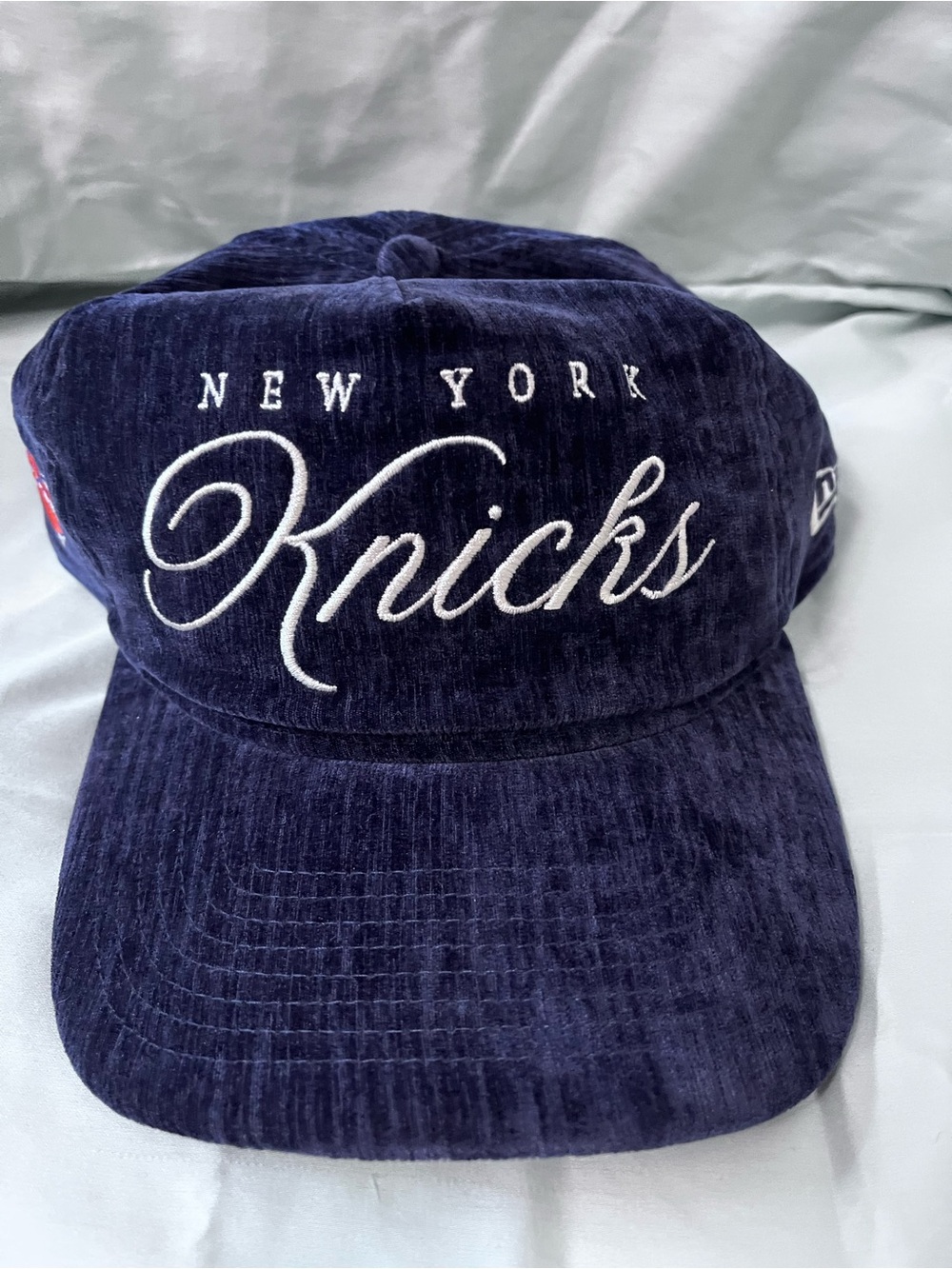 New Era Navy New York Knicks Script Cap